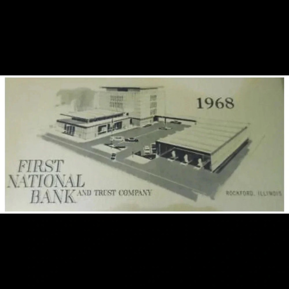 First National Bank Metal Tray Pictures of Coins/Money ~ 14" x 9" Illinois 1968 - Picture 5 of 9